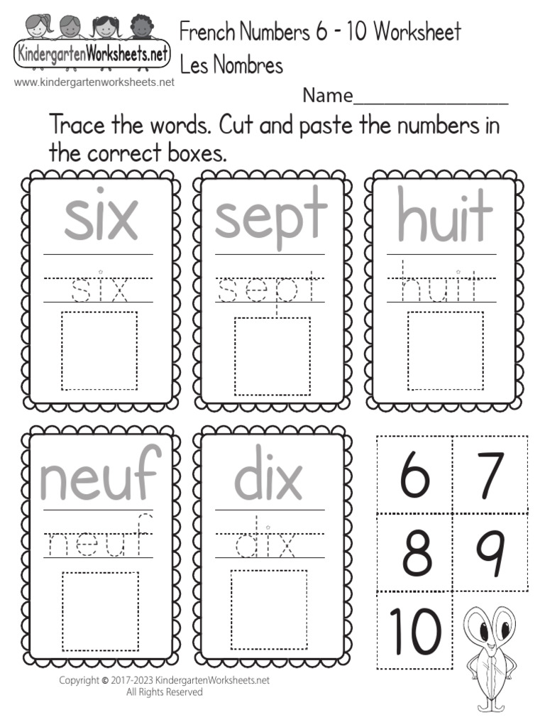 Beginners French Worksheet Pdf