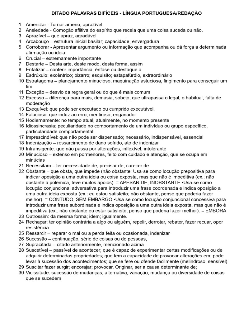 Ditado de Palavras Difíceis | PDF | Autoajuda