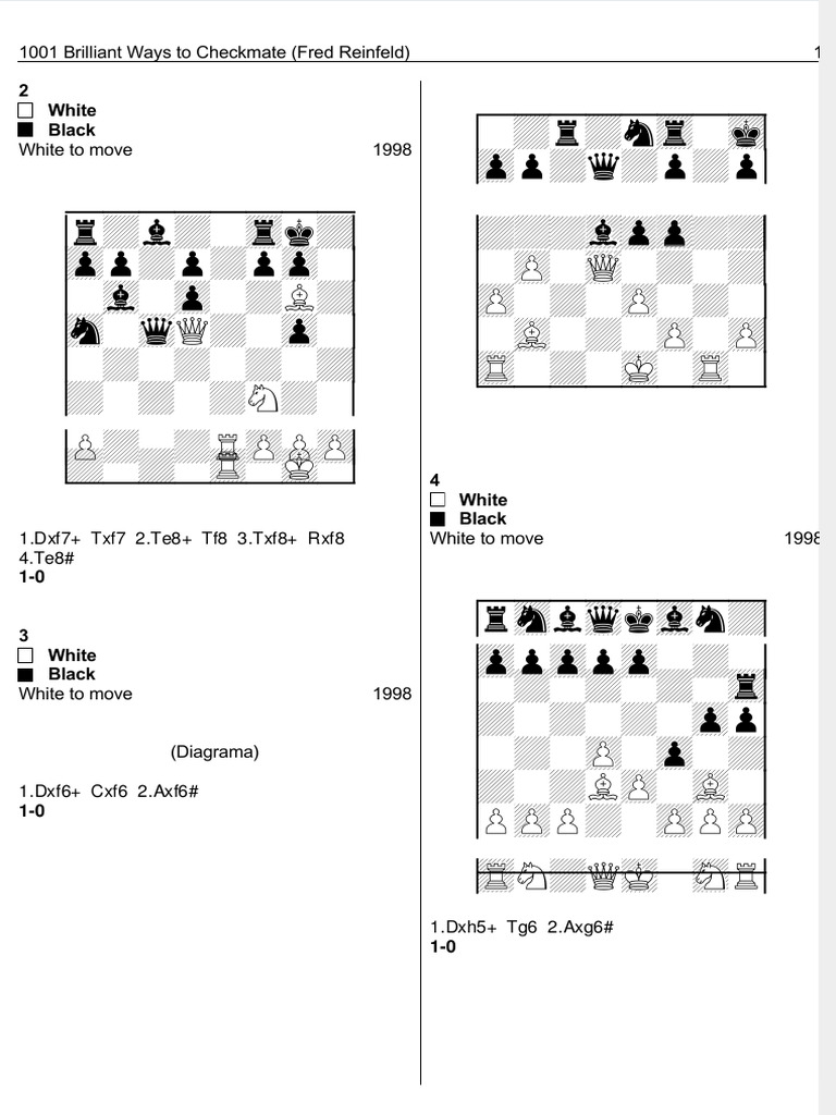 1001 Checkmates Fredreinfeldpdf | PDF