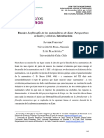 Dossier Introducción: La Filosofía de Las Matemáticas de Kant. Perspectivas Actuales y Clásicas