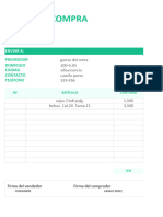 Planilla de Excel de Orden de Compra