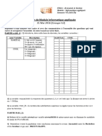 Examen de Module Informatique Appliquée: 31 Mai 2016 (Groupe G2)