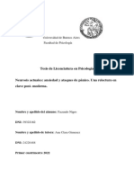 Neurosis Actuales: Ansiedad y Ataques de Pánico. Una Relectura en Clave Post - Moderna.