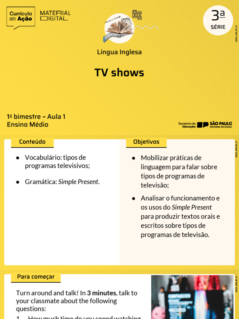 Tipos de Programas de TV em Inglês | PDF | Linguística | Gramática