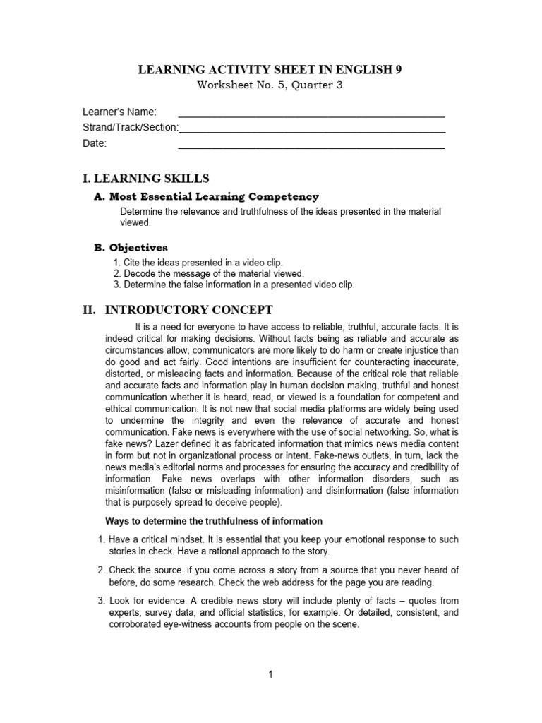 English language intelligence overview