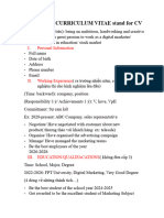 CURRICULUM VITAE Stand For CV