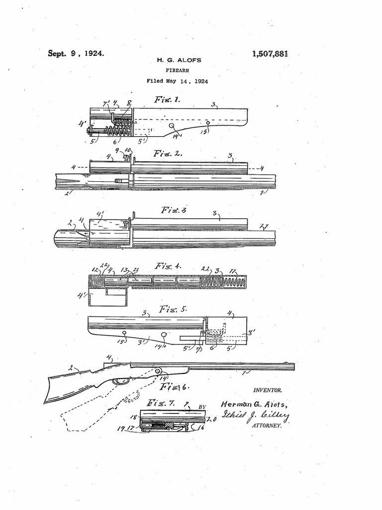 Firearm Improvement Patent 1,507,881 | PDF | Magazine (Firearms) | Gun