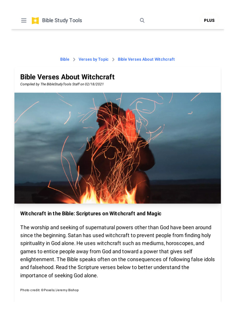 Bible Verses on Witchcraft Explained | PDF | Bible | Witchcraft