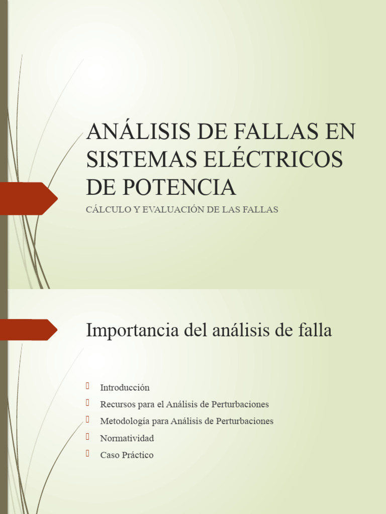 Análisis De Fallas En Sistemas Eléctricos I Pdf Ingeniería De La