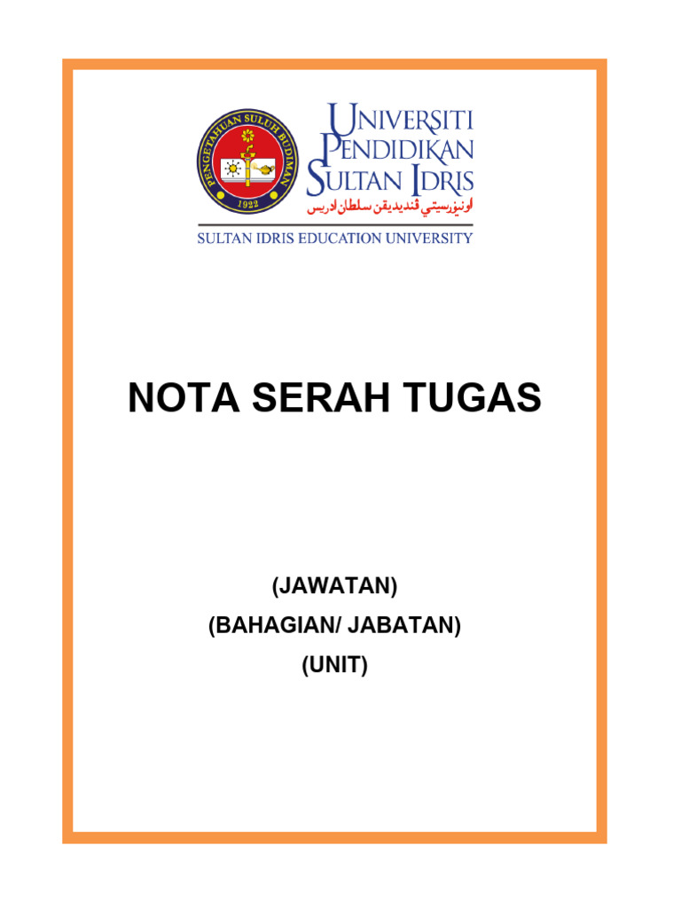 Format Nota Serah Tugas | PDF