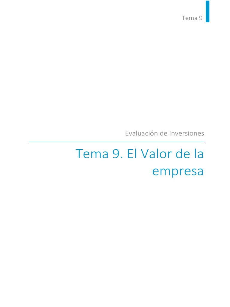 Tema 9. El Valor de La Empresa | PDF | Business | Compartir (Finanzas)