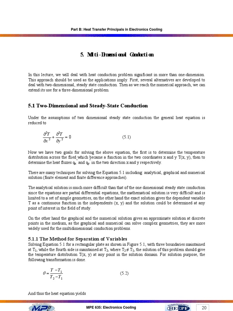Multi-Dimensional Heat Conduction in Electronics | PDF | Thermal ...