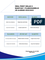 Jadwal Piket Kelas 6 2022