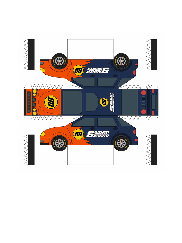 Cut and Glue 3d Paper Racing Car Templaten - 12975.jpg | PDF
