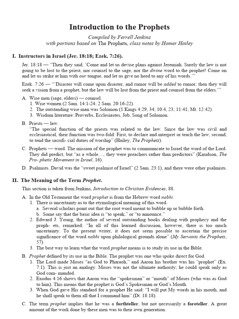 Intro To Prophets Pdf Books Of Kings Prophet