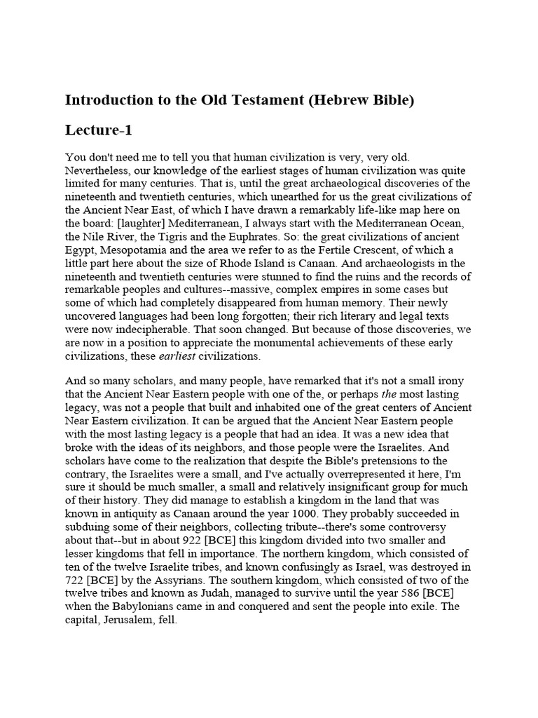 Yale Introduction To Old Testament Hayes Noted | PDF | Bible | Nevi'im