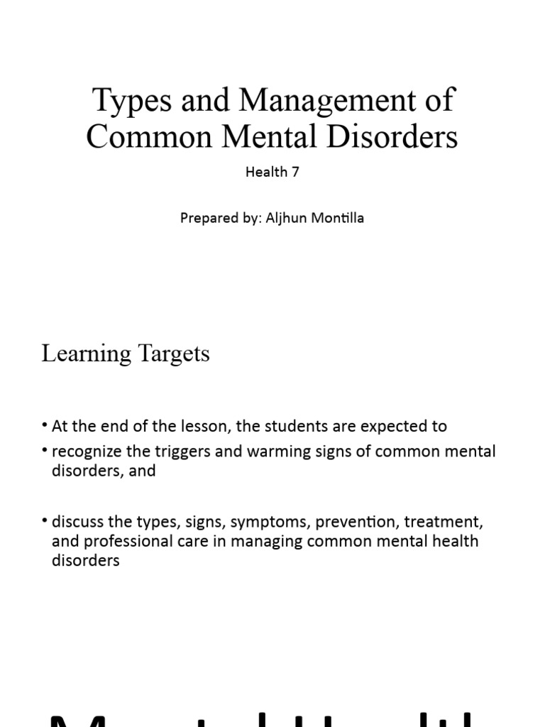 Managing Common Mental Disorders | PDF | Mental Disorder | Obsessive ...