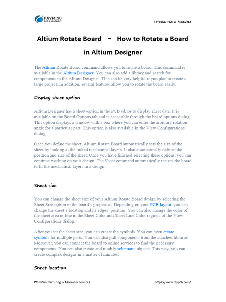 Altium Rotate Board – How to Rotate a Board in Altium Designer | PDF