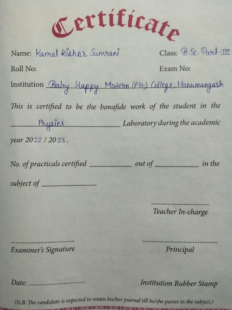 Physics Practical File | PDF