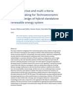 Multi Objective and Multi Criteria Decision Making For Technoeconomic Optimum Design of Hybrid Standalone Renewable Energy System
