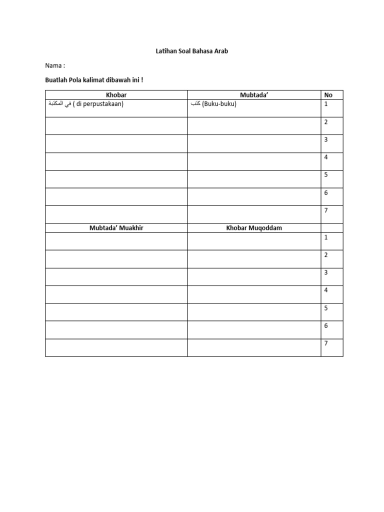 Latihan Soal Bahasa Arab | PDF