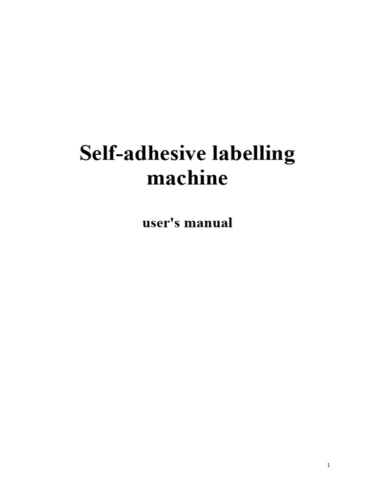 RXL-P Self-Adhesive Labeling Machine Manual | PDF | Belt (Mechanical ...
