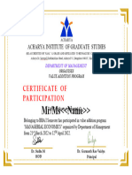 Certificate of Participation