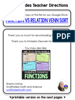 Function Vs Relation Venn Sort: Slides Teacher Directions