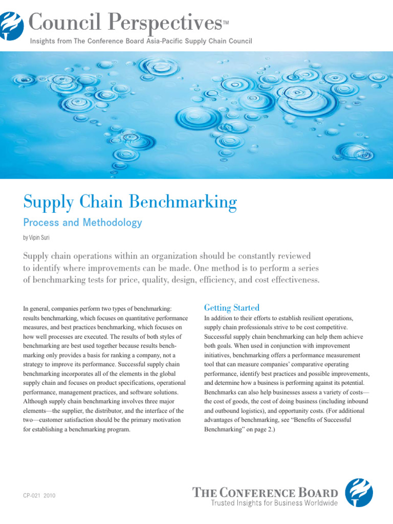 Supply Chain Benchmarking | PDF | Supply Chain | Performance Indicator
