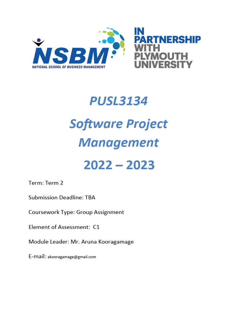 PUSL3134 Software Project Management | PDF