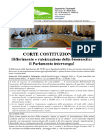 CORTE COSTITUZIONALE - Differimento e Rateizzazione Della Buonuscita, Il Parlamento Intervenga