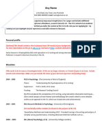 Academic CV Template