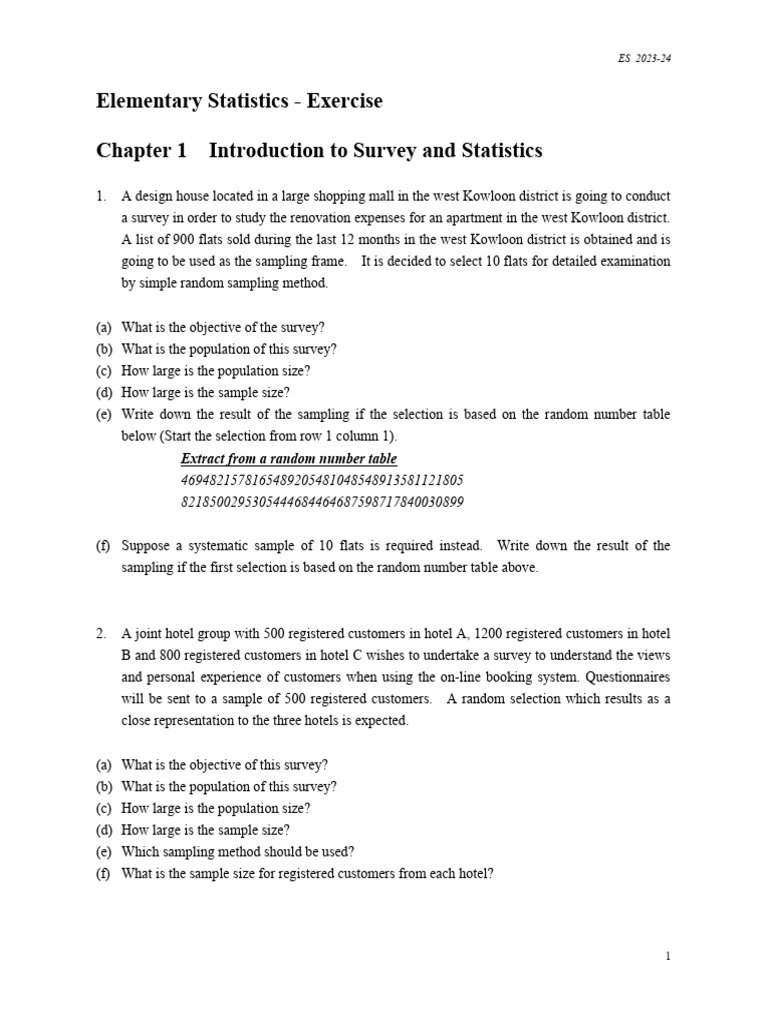 ES Exercise 23-24副本 2 | PDF | Percentile | Mean