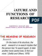 The Nature and Functions of Research