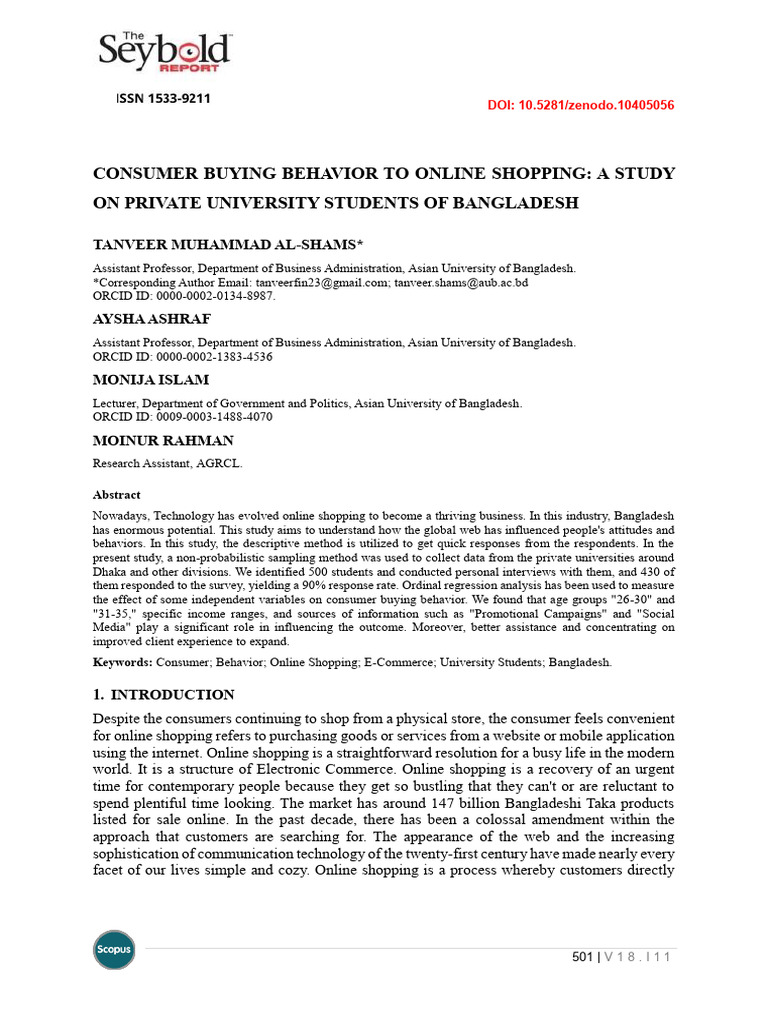 Consumer Behavior in Online Shopping Bangladesh | PDF | E Commerce ...