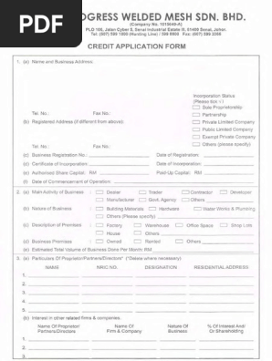 Credit Application
