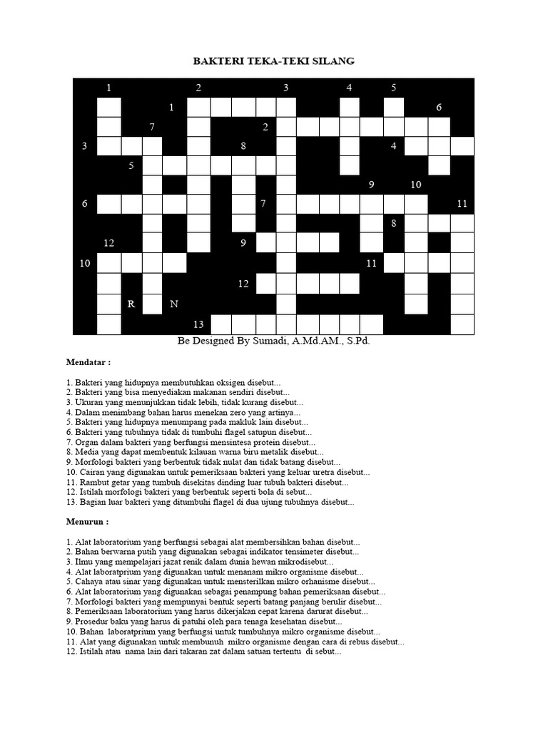 Teka Teki Silang Bakteri Pdf