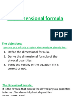 Dimensional Formula 1