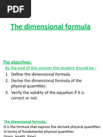 Dimensional Formula 1