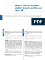 Elación Entre La Práctica de Actividad Física en Embazadas y Diabetes Gestacional: Un Estudio Transversal