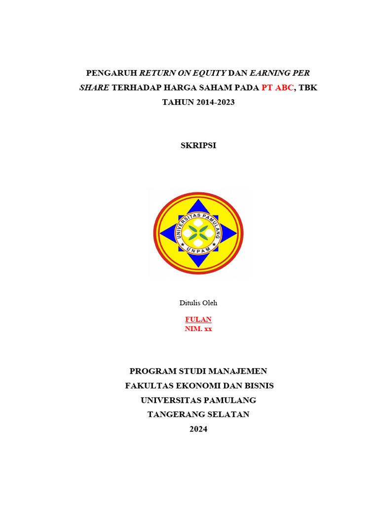 Pengaruh ROE dan EPS Terhadap Harga Saham | PDF | Pengelolaan Keuangan & Uang