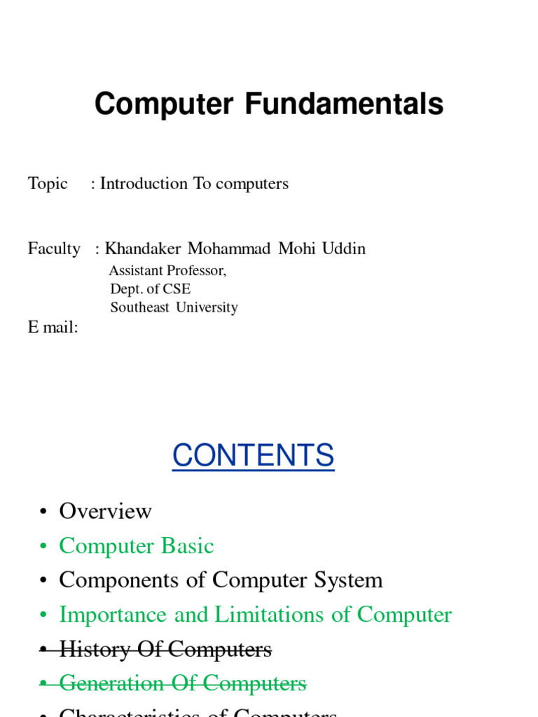 ICS Lecture 01 | PDF | Computer Hardware | Programming