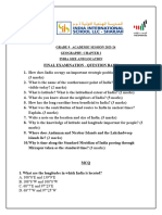 Grade 9 Geography Chapter India Size and Location QB