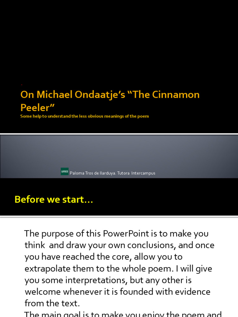 PowerPOint On The Cinnamon Peeler PDF