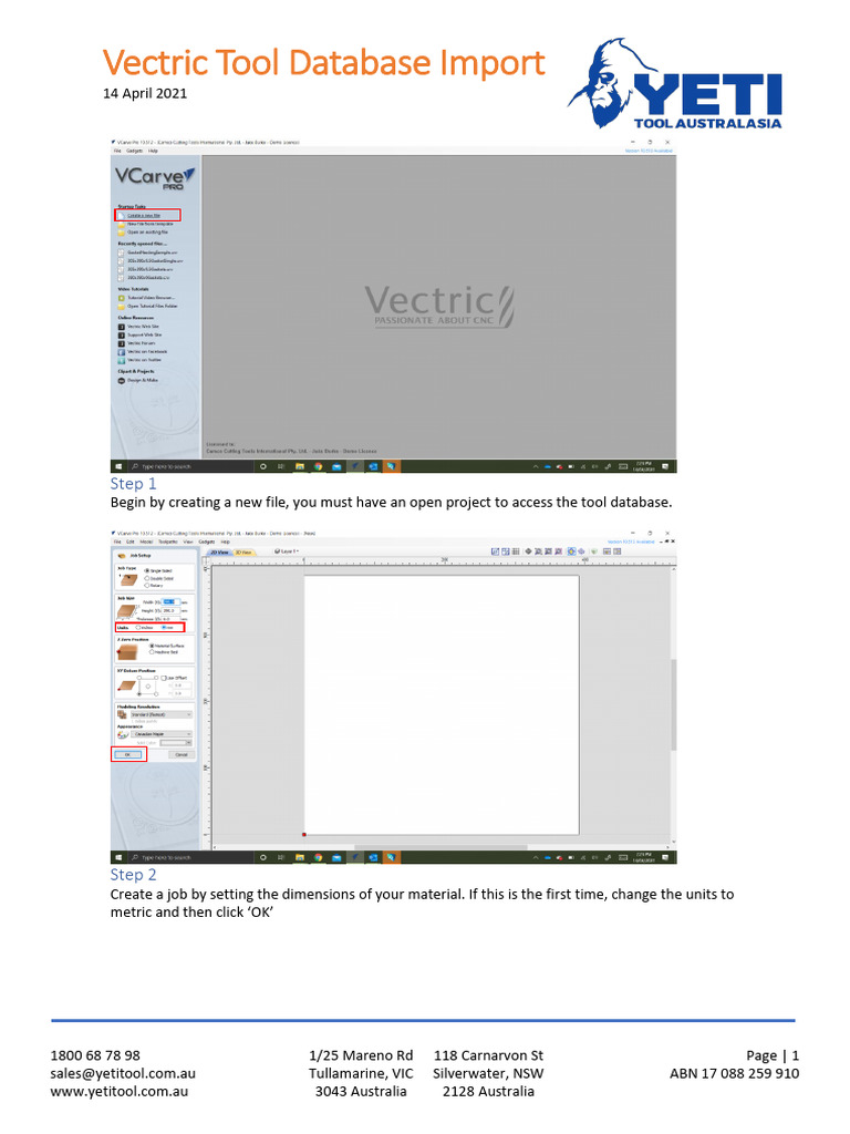 Vectric Tool Database Download