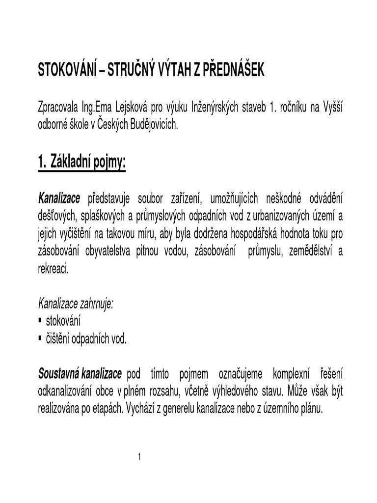 Prednasky Stoky | PDF