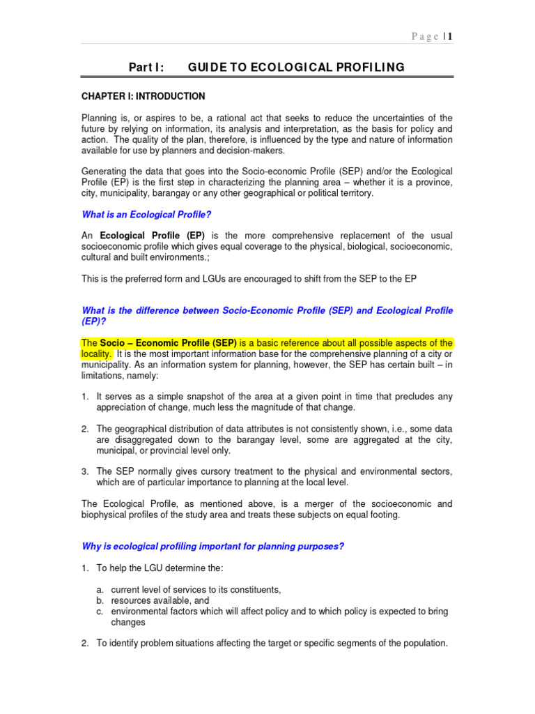 Understanding Ecological Profiles | PDF | Malnutrition | Agriculture