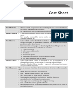 Cost Sheet