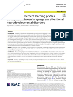 Distinct Reinforcement Learning Profiles Distinguish Between Language and Attentional Neurodevelopmental Disorders