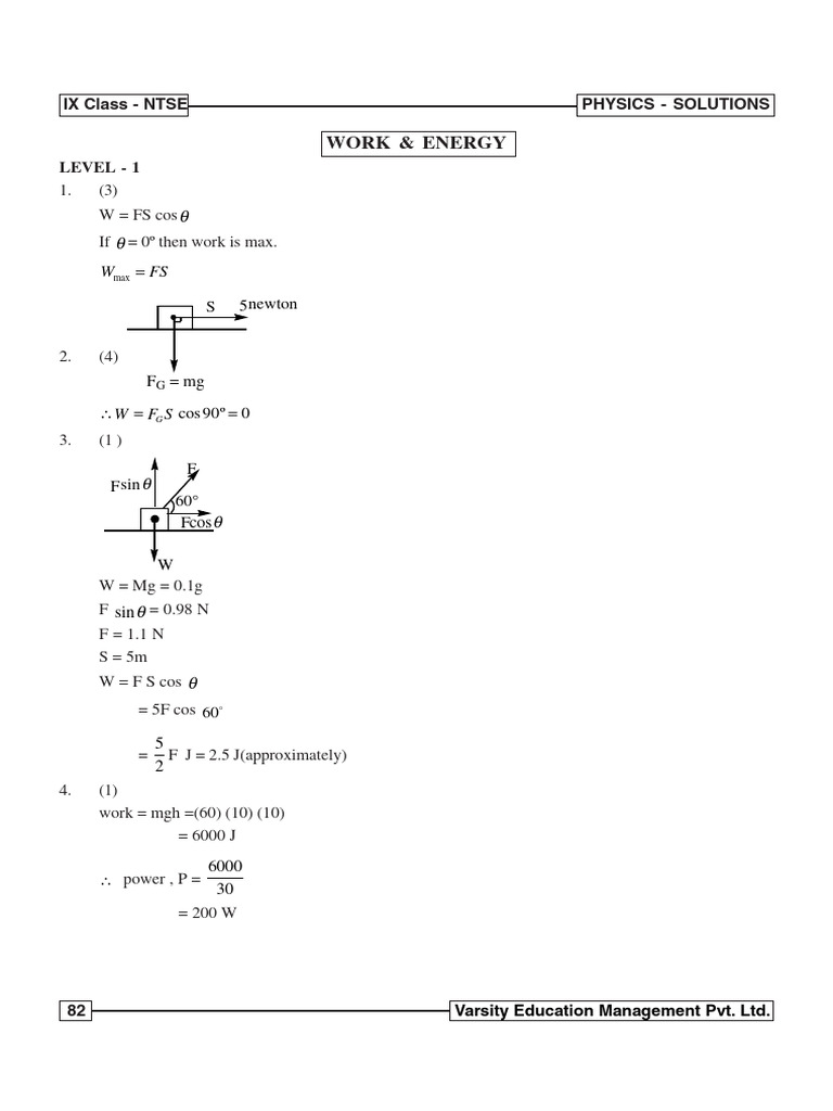 WORK ENERGY AND POWER PRACTICE PROBLEMS PDF visual data 8